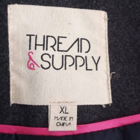 THREAD & SUPPLY CHARCOAL PEACOAT SZ.XL EUC - Picture 5 of 7